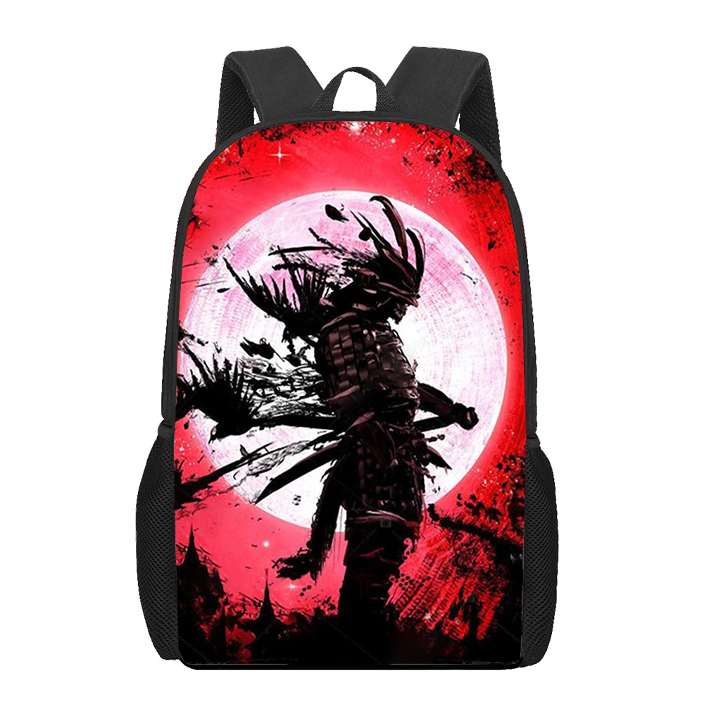 Japan Samurai Art 3D Print School Bag Set for Teenager Girls Primary Kids Backpack Book Bags Children Large Capacity Cackpack