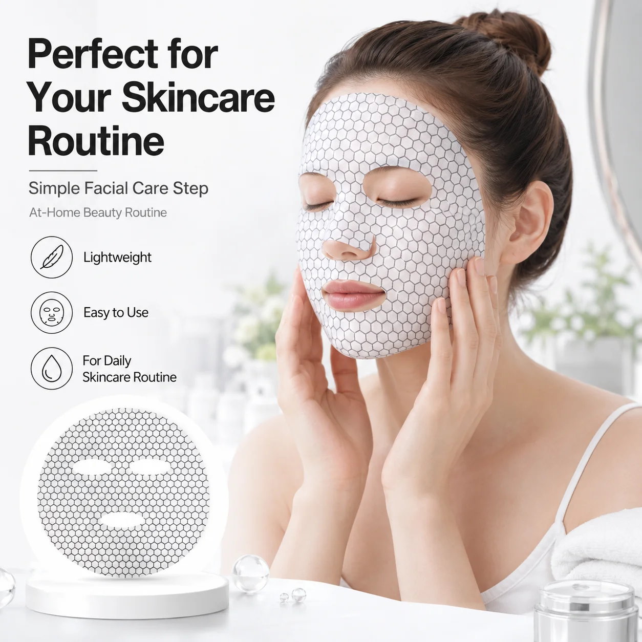 5-Pack Graphene-Infused Hexagon Facial Mask Sheets