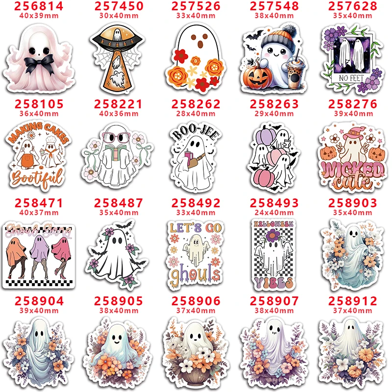 DIY Happy Halloween Ghost Printed Craft Supplies Sewing Accessories Planar Resins Mold 10 Pieces. PR-256814