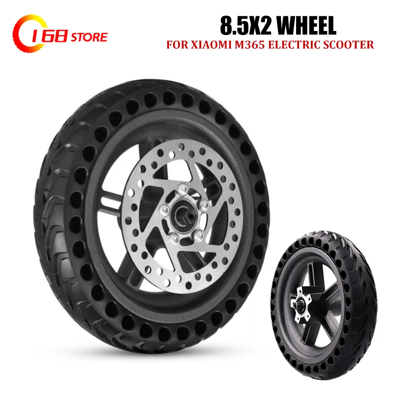 

Suitable for Xiaomi M365 electric scooter 8.5X2 honeycomb tire rear wheel assembly+wheel hub disc brake