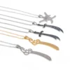 Zulfikar Sword Stainless Steel Dangle Necklace Vintage Exquisite Sword Model Pendant Necklace Jewelry Presents 5