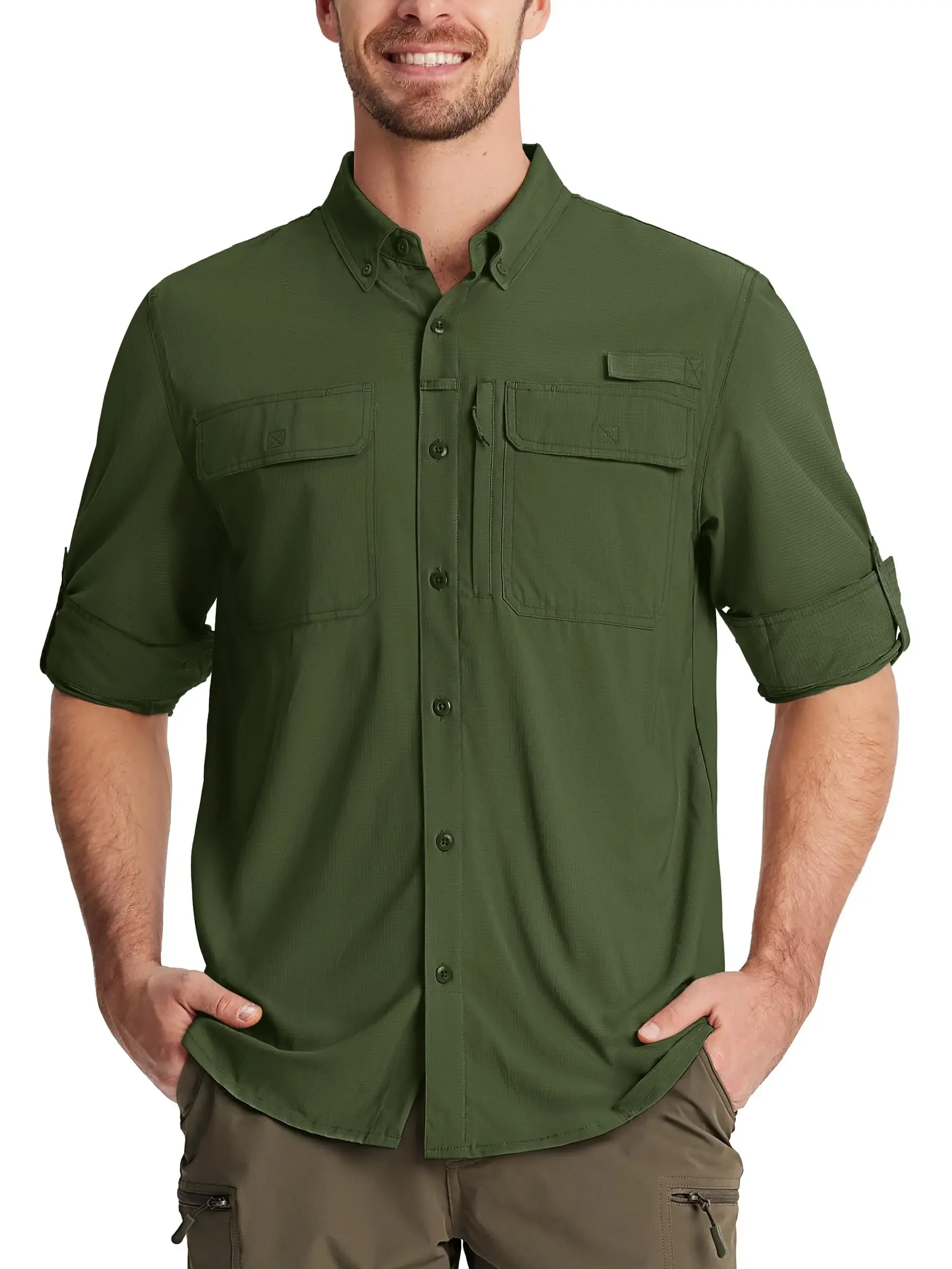Fishing Shirts Mens UPF 50+ Quick Dry Long Sleeve Breathable
