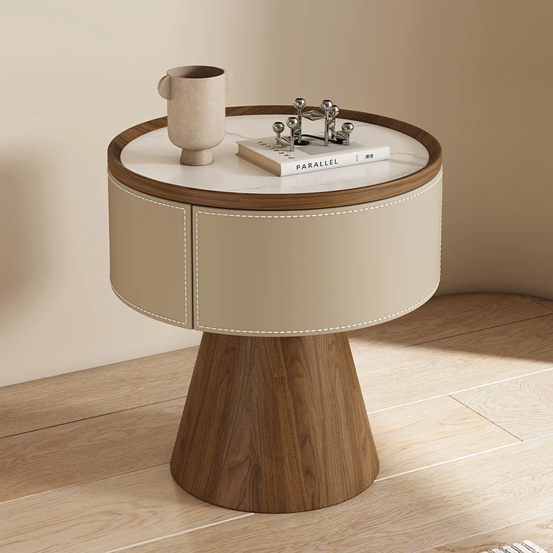 Round Design Bedside Tables With Drawers Premium Aesthetic Bedside Table Modern Luxury Mesitas De Noche Bedroom Furniture 1