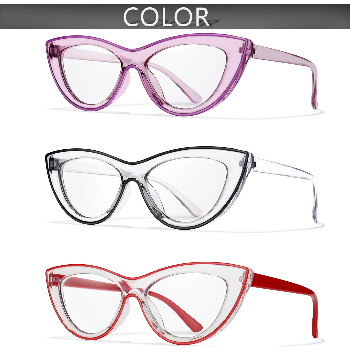 Reading Glasses Fashionable Lightweight Cat-Eye Far Sight Presbyopic