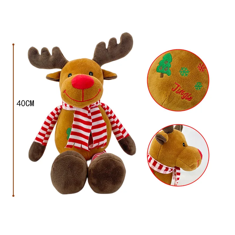 1 pz 20 cm bel peluche di Babbo Natale carino alce pupazzo di neve bambola di pezza decorazioni per la casa di Natale regali di Capodanno per bambini  26
