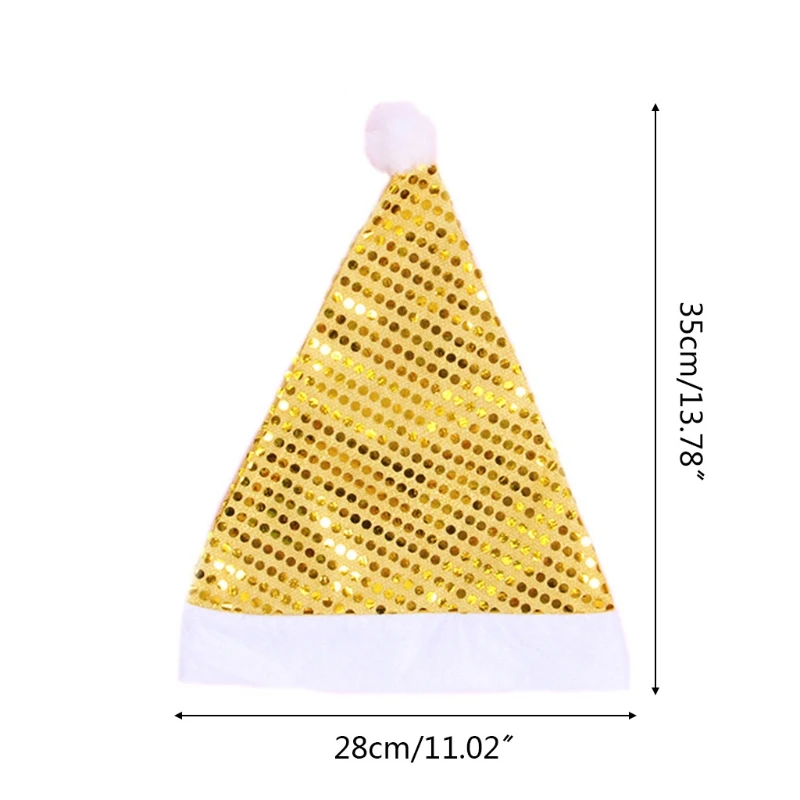 New Christmas Sequin Hat Holiday Glitter Santa for Christmas New Year Festive Holiday Adults Kids Party Supplies