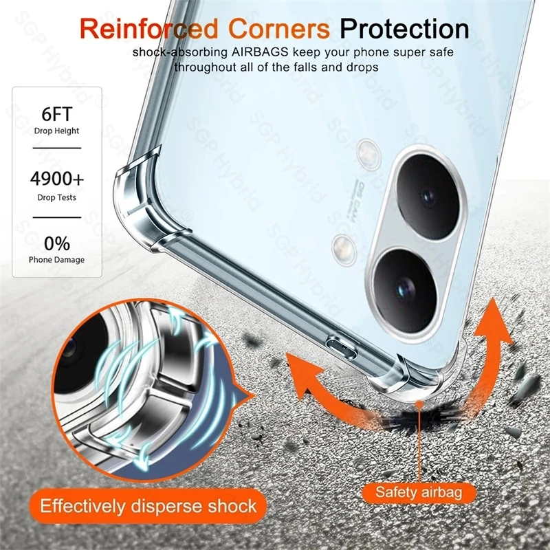 Clear Anti-Yellowing Shockproof Silicone Phone Case