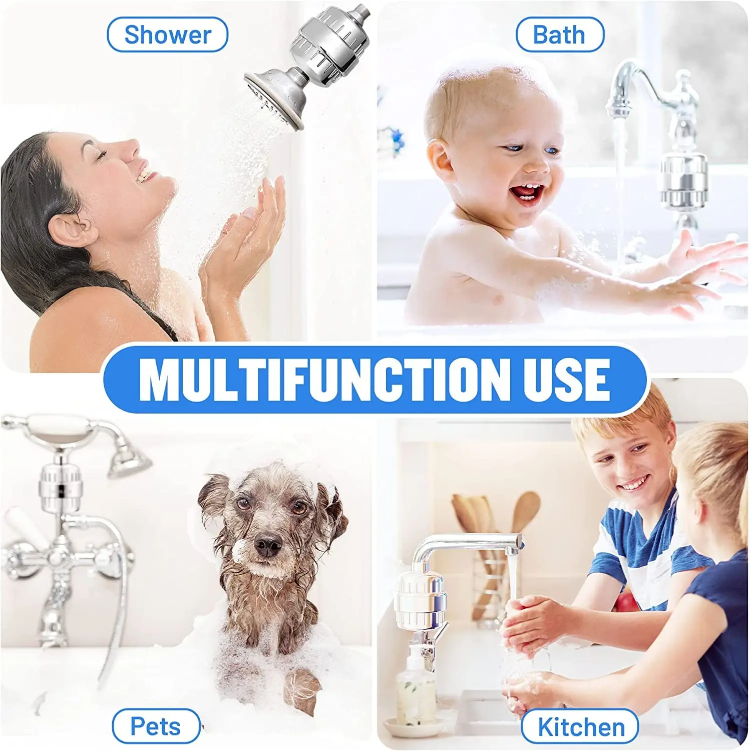 Shower Filter 20 Stage Showerhead Filter for Hard Water with 1 Cartridges for Removing Chlorine Fluor
