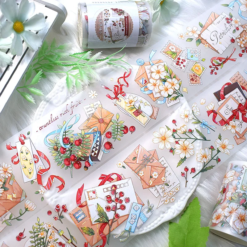 2m/Roll Washi PET Tape Stickers Transparent Landscapes Decorative Masking Tape for Scrapbooking Journaling Supplies DIY Craft