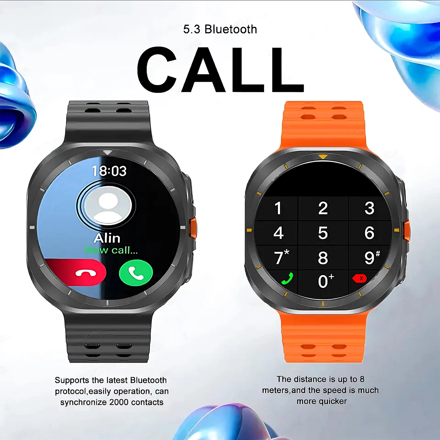 2025New DT Watch Ultra Smart Watch 32Gb Memory Local Music Bluetooth Call Compass 3D Menu Wireless Charging Series 7 Smartwatch