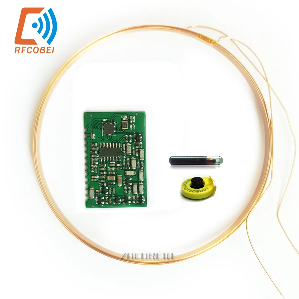 134.2K /125K Long Distance RFID AGV Animal Tag Reading Module UART Interface EMID FDX-B ISO11784/85 134 2k long distance rfid animal tag reader module rs232 interface iso11784 85 fdx b