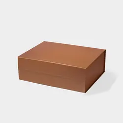 Elegant Black and White Magnetic Closure Luxury Gift Boxes, Deep A4 Size - 33x25.5x11.5cm (Copper)