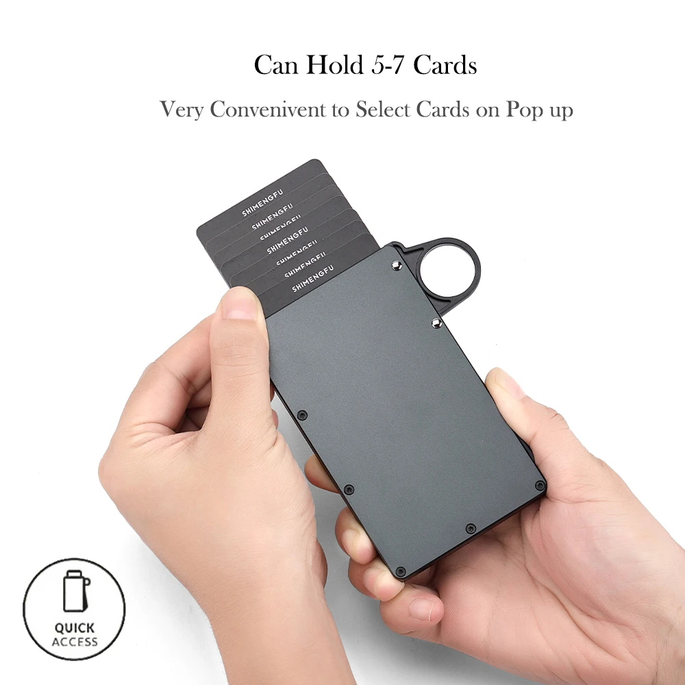 Men's ID Credit Card Holder Wallet Anti-RFID Blocking Pop-Up Case Small Money Bag Purse for Men
