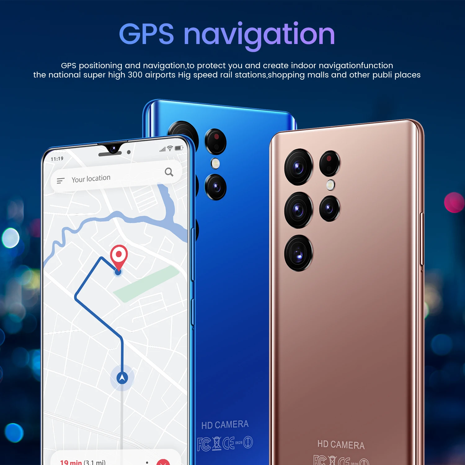 I16 Plus Téléphone Portable – 256Go + 12Go RAM, écran 6,7" HD+, Batterie 6800mAh, Appareil Photo 108MP – Débloqué, 5G, Android - 11