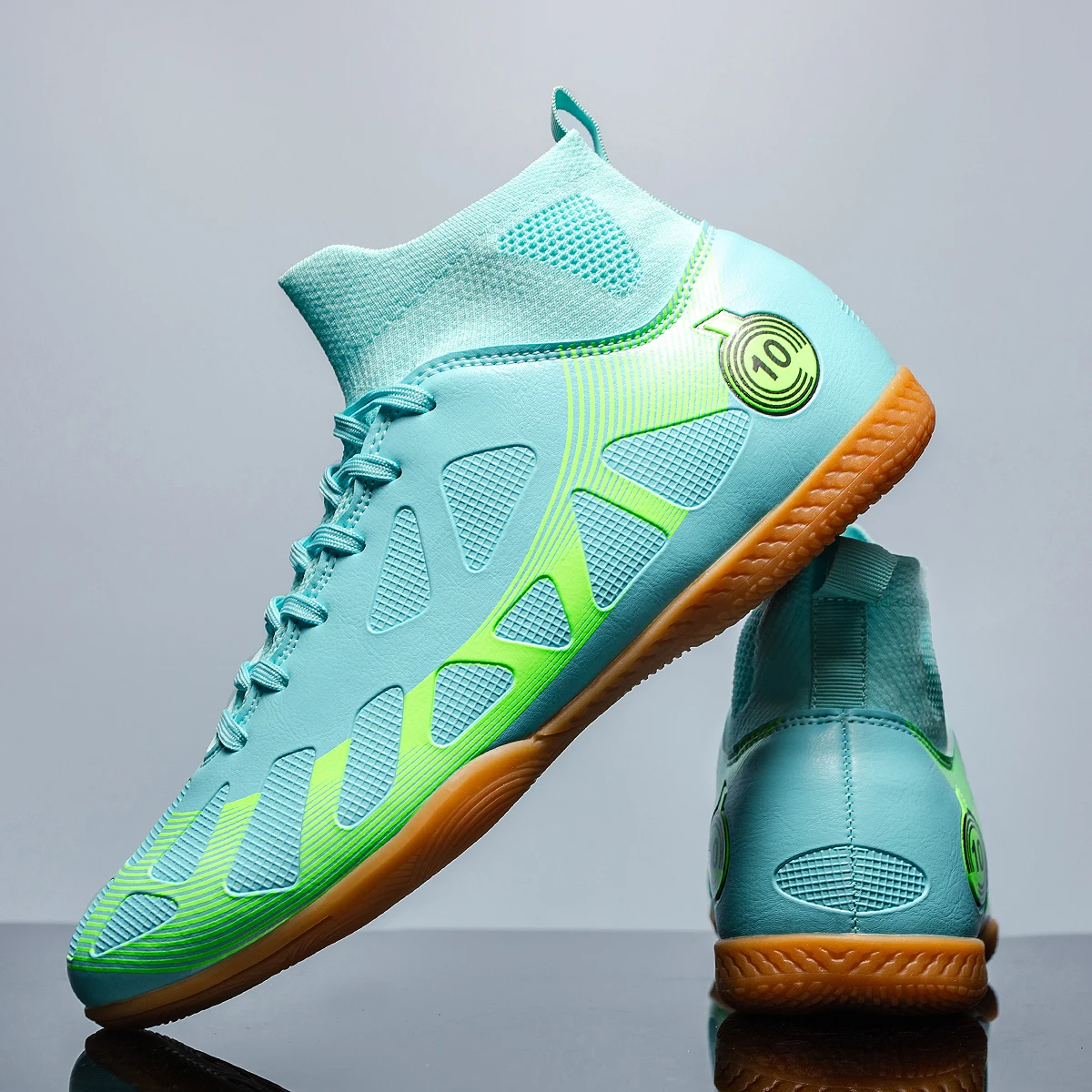 Men's High-Top Indoor Football Training Shoes - Wear-Resistant & Non-Slip