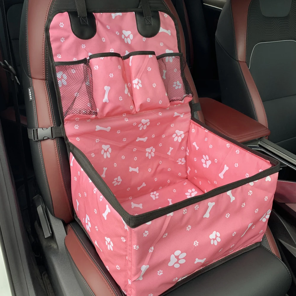 Dog Car Seat With Storage Pockets Scratch Proof Durable Pet Booster Front Seat For Small to Medium Dog dog car seat