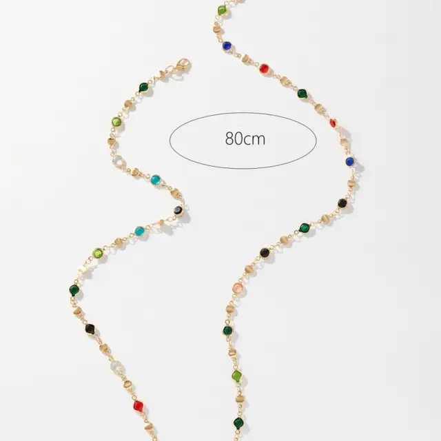 Collier Vintage à pampilles longues en strass coloré pour femmes, breloque Sexy, clavicule, chaîne de couleur or, bijoux cadeaux de fête
