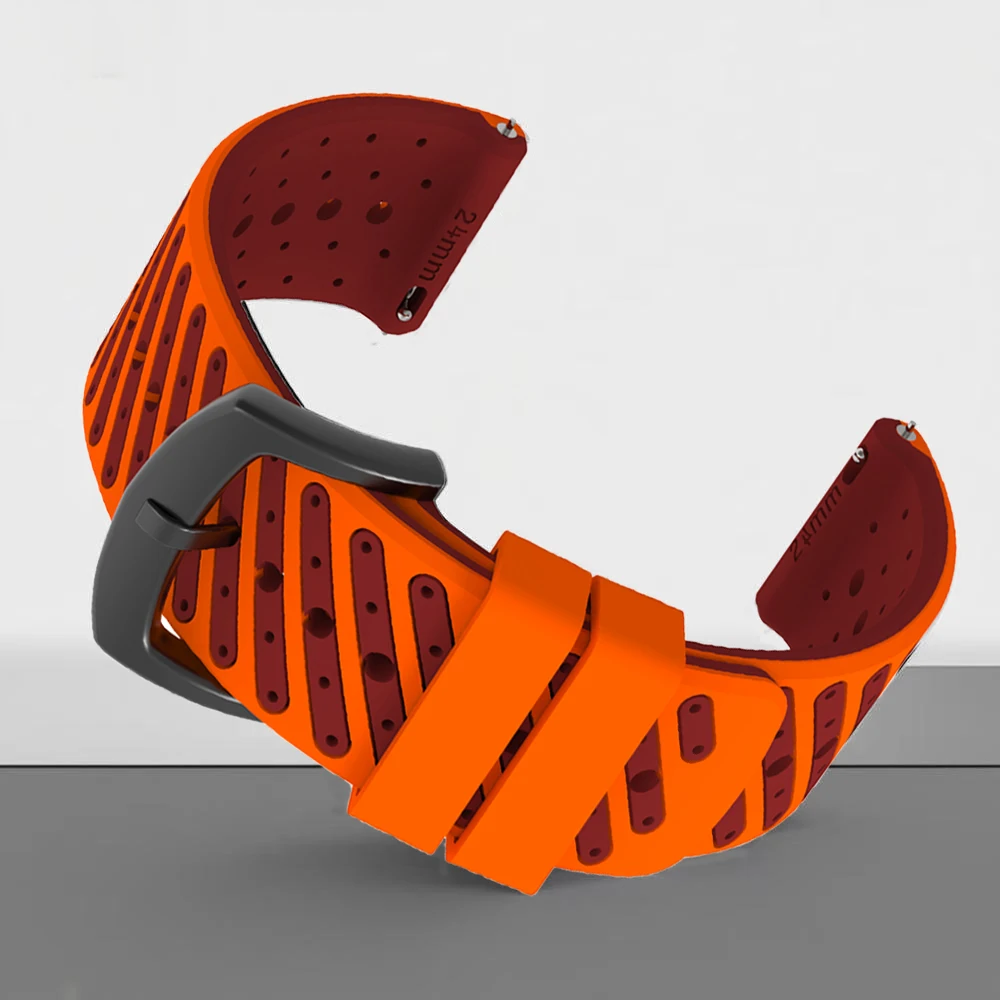 Breathable 24mm Silicone Smart Watch Strap Bracelet