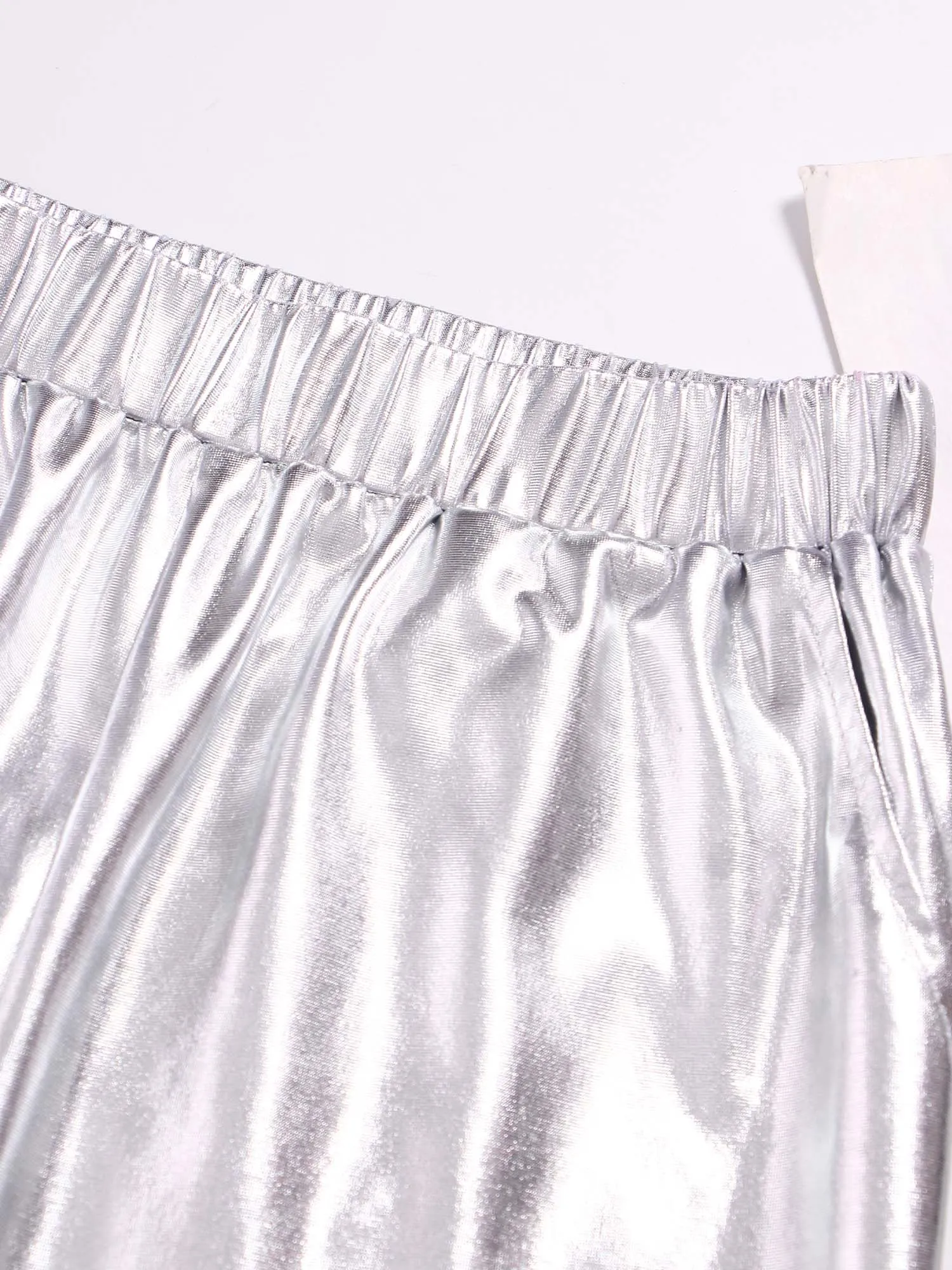 Jungen Mädchen Hip Hop Jazz Street Dance Hosen Mode Metallic Glänzenden Elastischen Bund Hosen Skateboard Leistung Kostüm – Detail 31