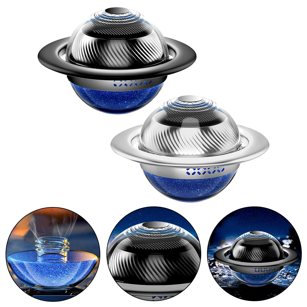 

1x Black/ Silver Car Air Freshener Rotating Round Flying Saucer Aroma Diffuser Universal Auto Interior Accessories Air-Purifiers