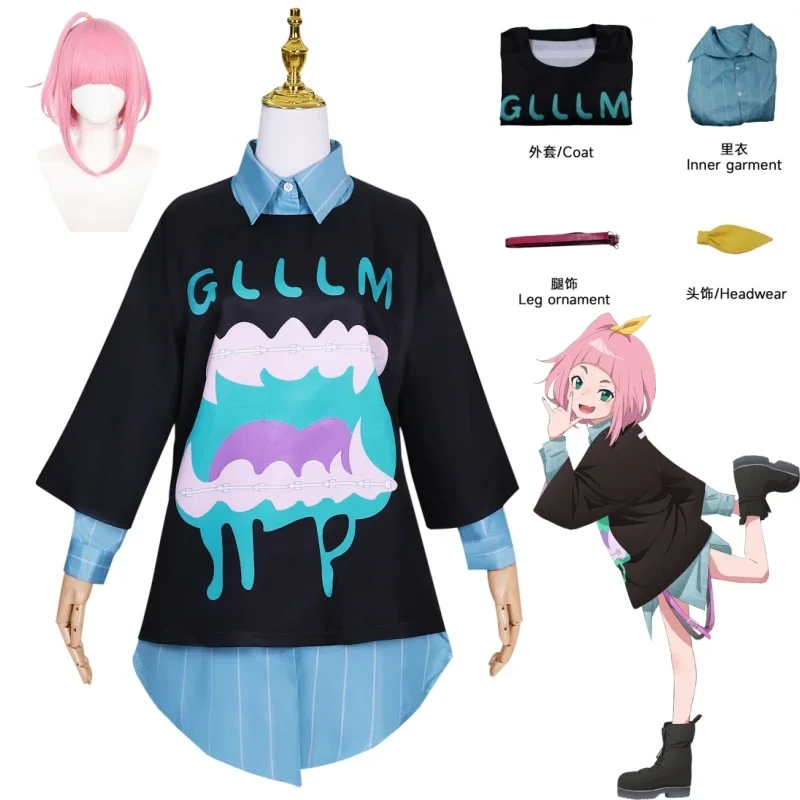 

Kiwi Watase Cosplay Costume Wig Anime Jellyfish Can't Swim in The Night Cosplay Coat Wig Headwear Outfit Halloween Party Suit