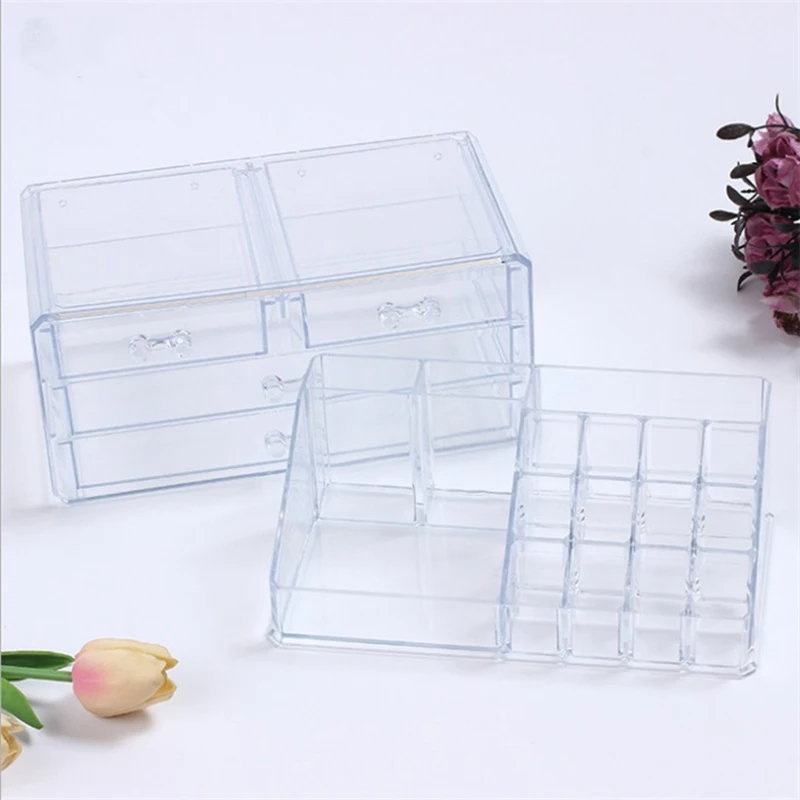 Acrylic Transparent Nail Polish Eyebrow Pencil Display Stand Makeup Plastic Cosmetics Storage Box