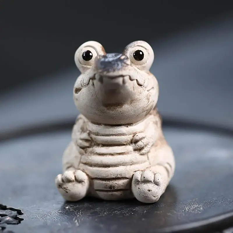 Krokodyl figurka herbata statua zwierząt zwierząt domowych rzeźba żywe ręcznie robione wykwintne żywiczne pulchne krokodyla herbata zestaw do herbaty dla zwierząt domowych