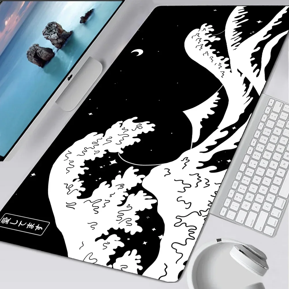 White Gaming Mouse Pad Table Rug Rubber Table Rug Keyboard Pad Mat Extended Computer Office Carpet Desk Accessory Xxl