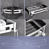 Stainless Steel Bathroom Shelves Corner Shelf Organizer Kitchen Sucker Wall Mounted Storage Corner Rack Bathroom Accessories 2