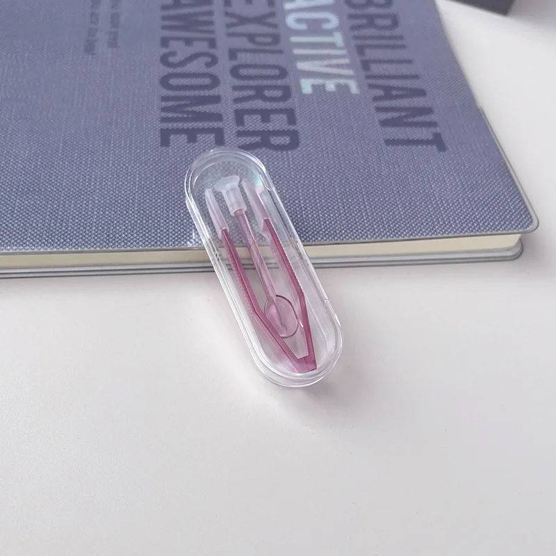 Contact Lens Handling Tweezers Set - Transparent Large & Small Clamp Rods