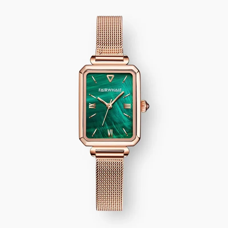 MARK FAIRWH Watch Women's Fashion Lola Light Luxury Simple Small Green Watch Waterproof Quartz