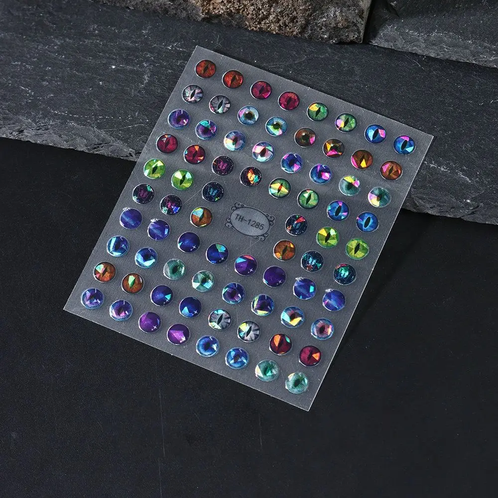 3D Simple Nail Art Stickers Green Blue Dragon Eyes Nail Decoration Dinosaur Snake Cat Evil Eye Foil Design Adhesive Nail Decals