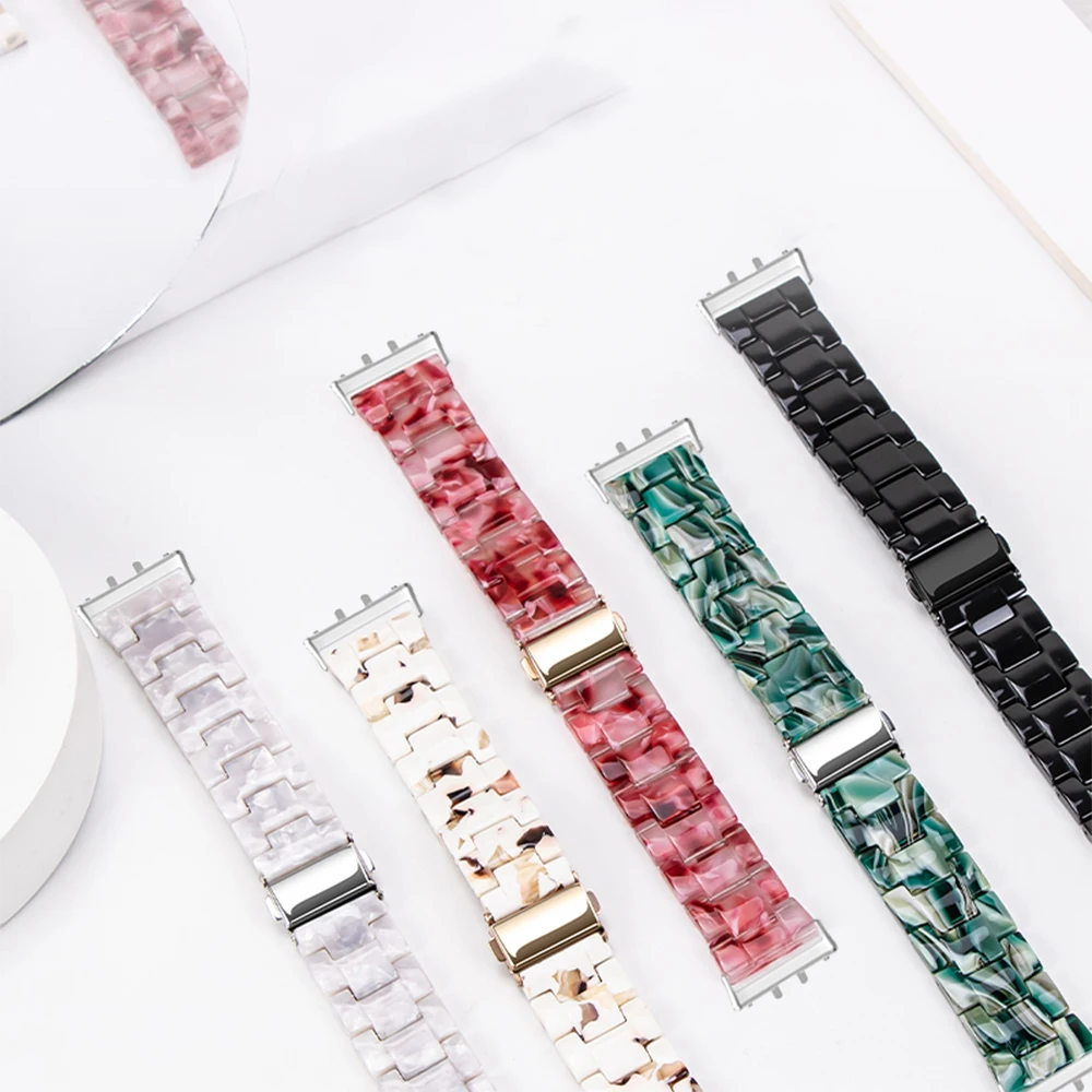Elegant Resin Strap Bracelet for Men & Women - Quick Release Design for Fitness Trackers