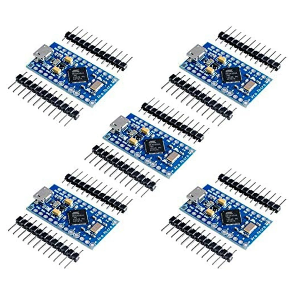

5Pcs Pro Mini ATmega32U4 5V/16MHz Module with Pin Header for Envol