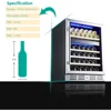 24 Inch Wine Cooler, 46 Bottle - Dual Zone Built-in or Freestanding Fridge with Stainless Steel Reversible Glass Door for Home 2