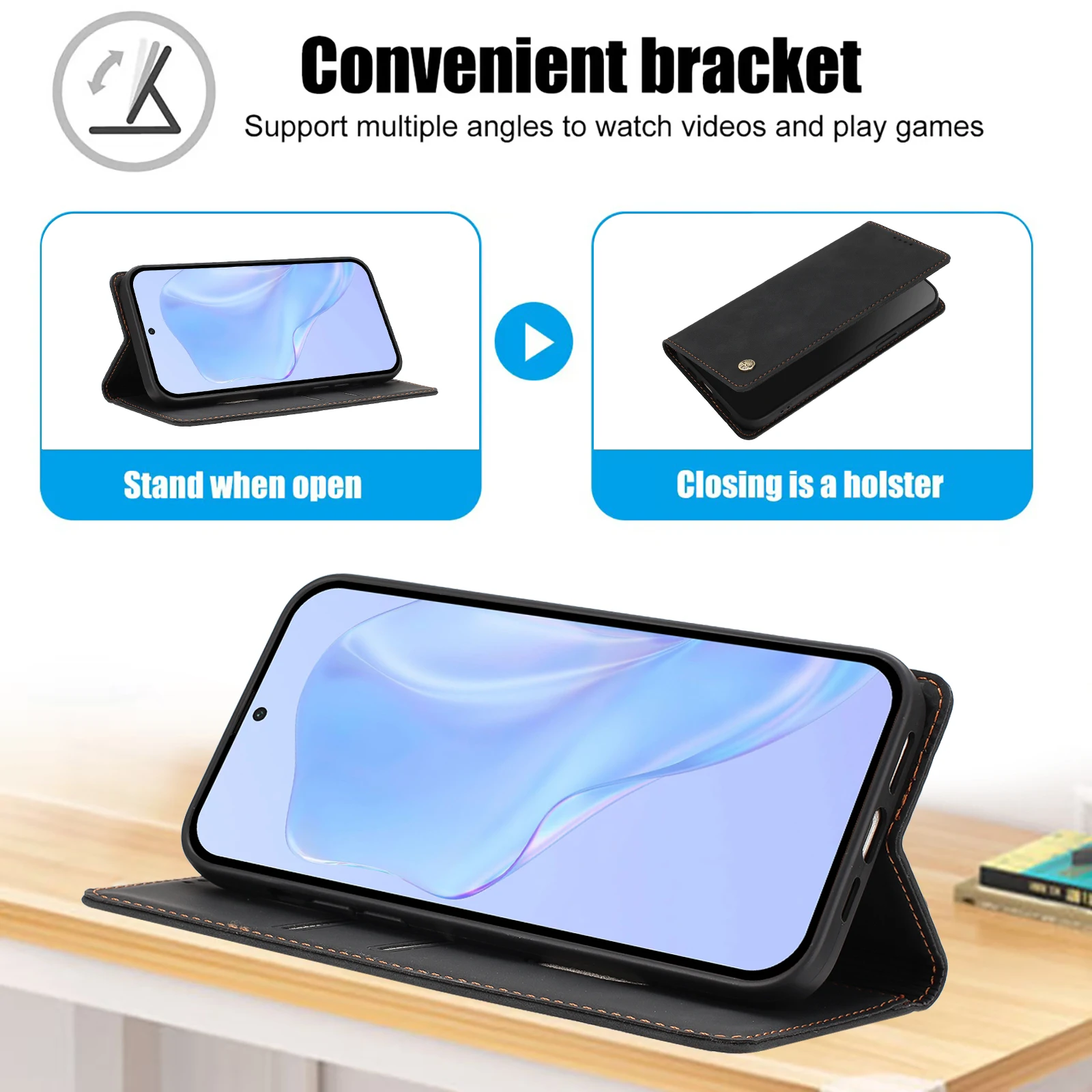 Magnetic Leather Wallet Flip Phone Case