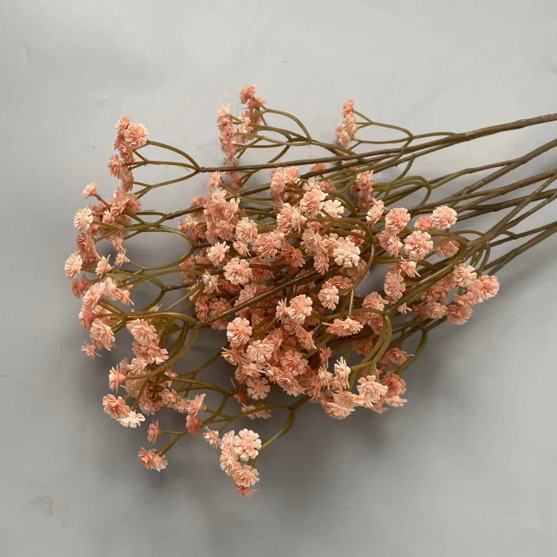 62CM/Stück 81 Hochwertige Kleine Blumen Herbstfarben Weiche Gummi-Gypsophila Trockenblumen 6 Farben PVC-Bouquet Heim- und Gartendekoration – Detail 21
