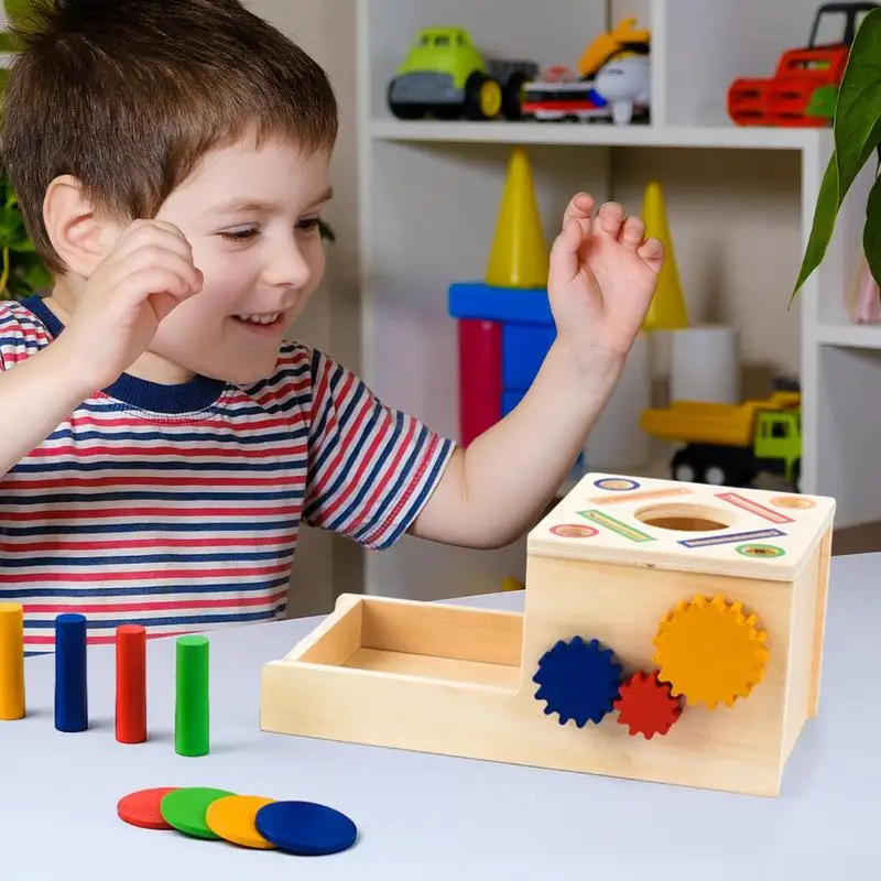 Color Sorting Toys For Toddler Children's Shape Sorting Coin Box Puzzle Enlightenment Preschool Learning Toy For Children's Day
