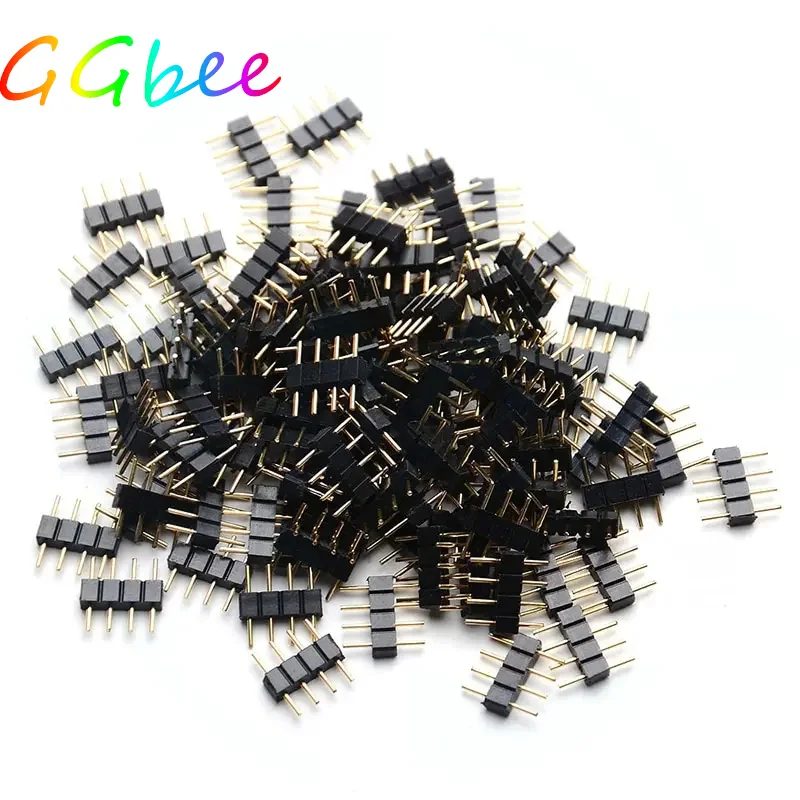 4 PIN LED Connector Adapter Needle Male Type Double Connector For RGB 5050 3528 2835 LED Strip DIY Colorful Lights Insert usb type c connector,splitter connectors cable,touch induction light strip accessory,led light bracket