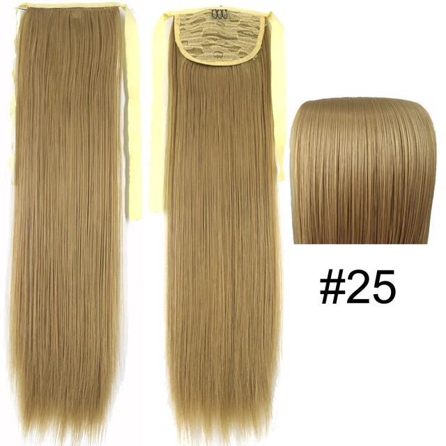 TOPREETY Synthetic Fiber Heat Resistant Straight Ribbon Ponytail Extensions 1006 25