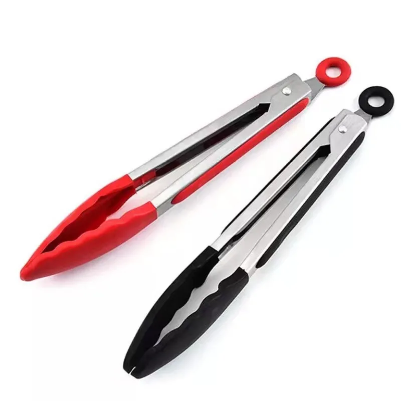 4 Pack Tongs For Cooking Heat Resistant Nylon Head & Stainless