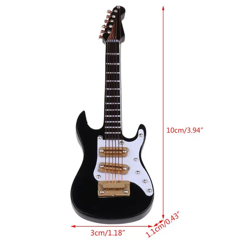 Guitar Wooden Miniature Guitar Model Musical Instrument Decoration Gift For Bedroom Living Room