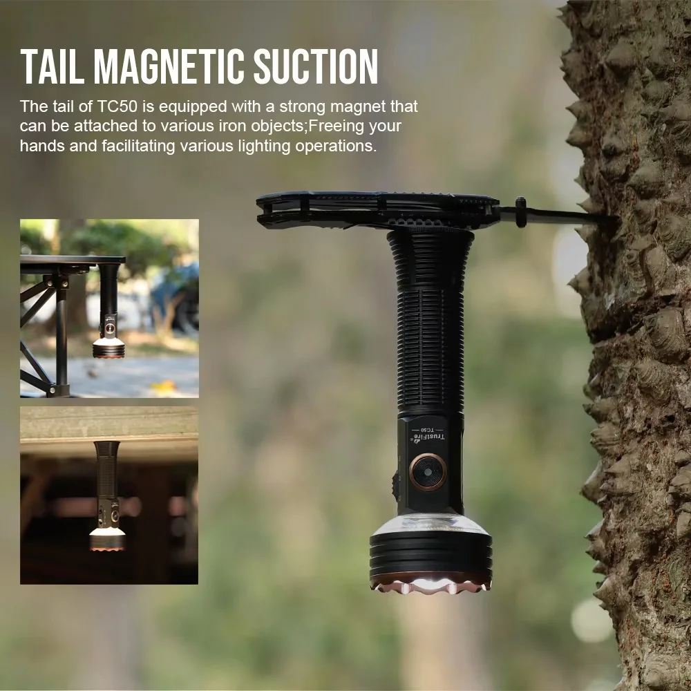 Rechargeable Tactical Flashlight with 5100 Lumens for Outdoor Camping