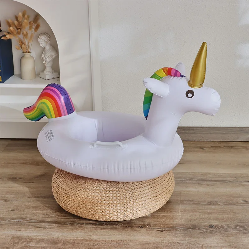 Unicorn Swimming Seat Ring Inflatable Pool Float Swim Tube Swim Circle Water Play Tube Summer Pool Party Float