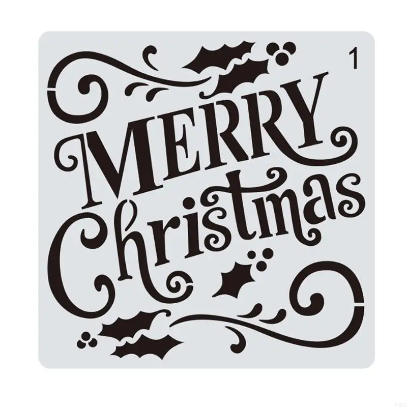 pxpa 16pcs 크리스마스 페인팅 스텐실 템플릿 방지 재사용 가능한 그림 스텐실