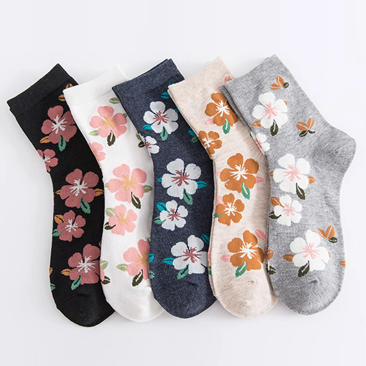 5 Paare/los Damenmode Baumwollsocken Niedliche Happy Crew Socken für Damen Skateboard Sport Baumwollsocken – Detail 18