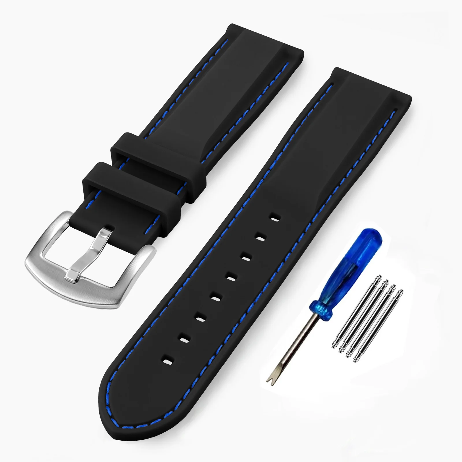Silicone Soft Comfort Watch Band Strap - Premium Rubber Replacement Wristband, 20mm/22mm