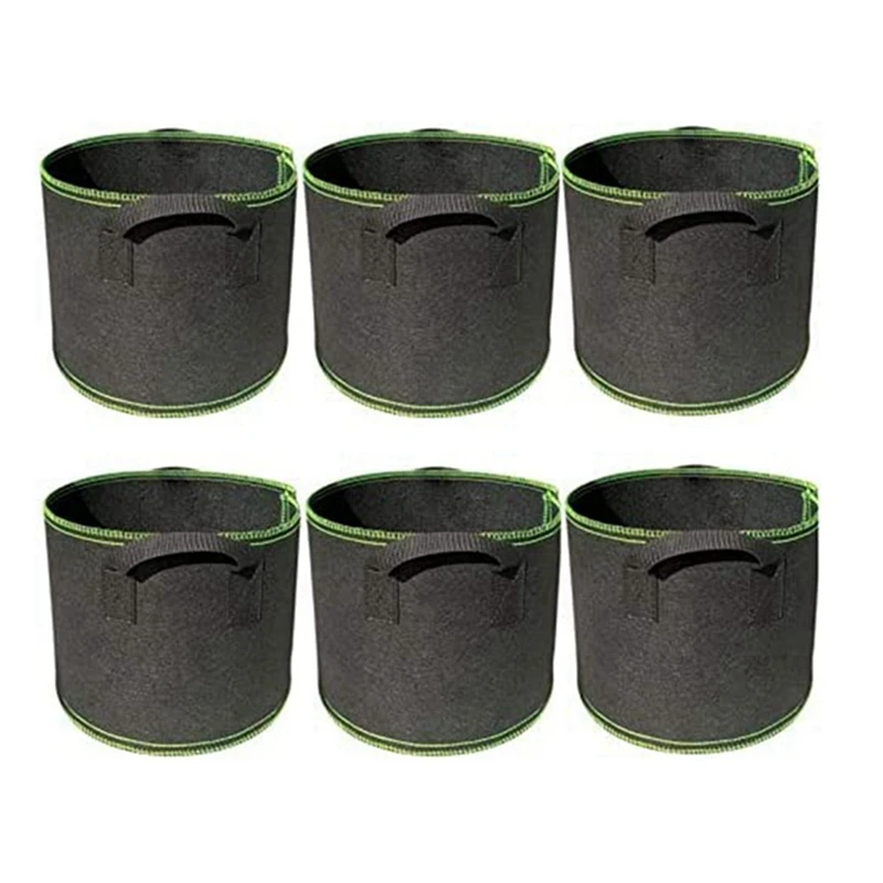 

6 Pack Plant Grow Bags Breathable Nonwoven For Vegetables Flowers Vanilla Strawberry
