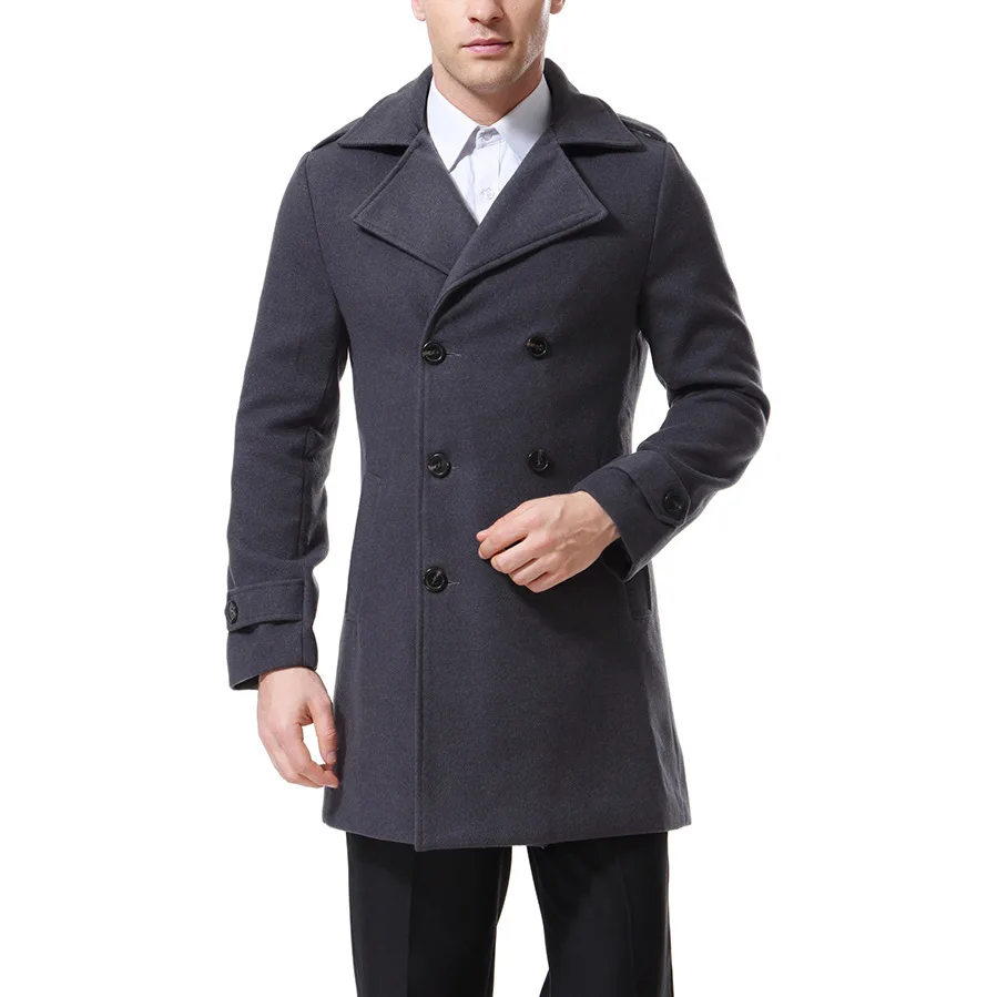 

Coat Men Classic Angel Breasted Man Long Coat Long Jackets Coats British Style Overcoat