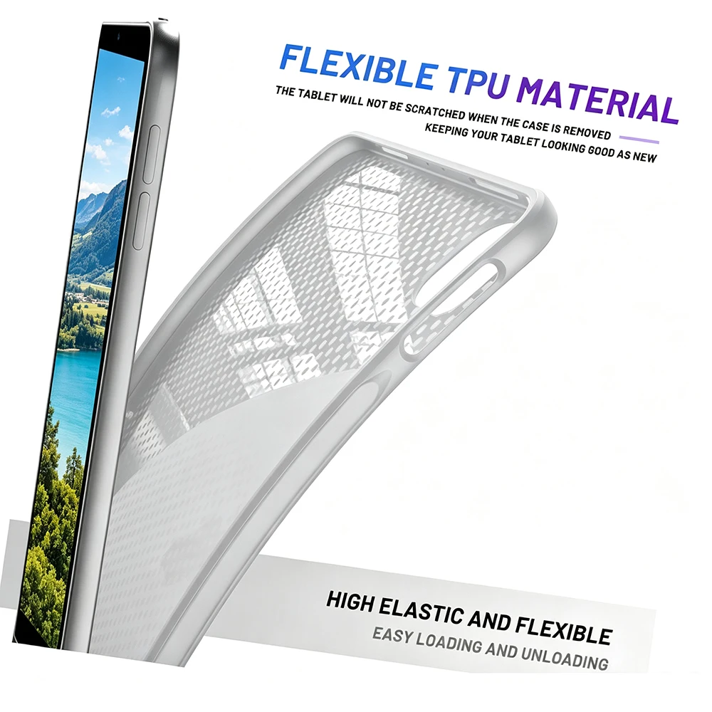Premium Silicone Back Shell Tablet Case, Soft Protective Cover for 11-Inch and 10.9-Inch Tablets